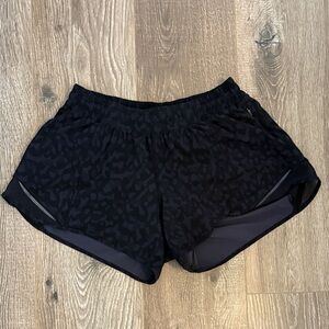 lululemon athletica Black Patterned Hotty Hot Shorts